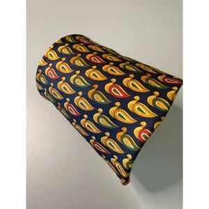 Vintage Bullock & Jones Mens Silk Tie Navy Gold Duck Pattern Made in England